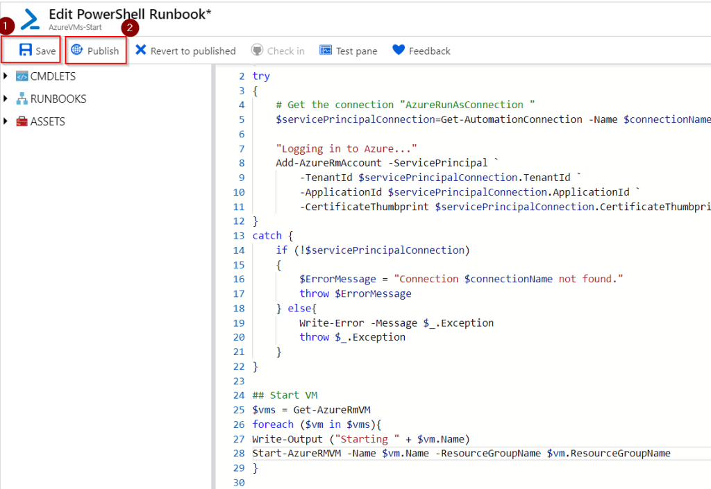 Azure Automation PowerShell Runbook – TheSleepyAdmins