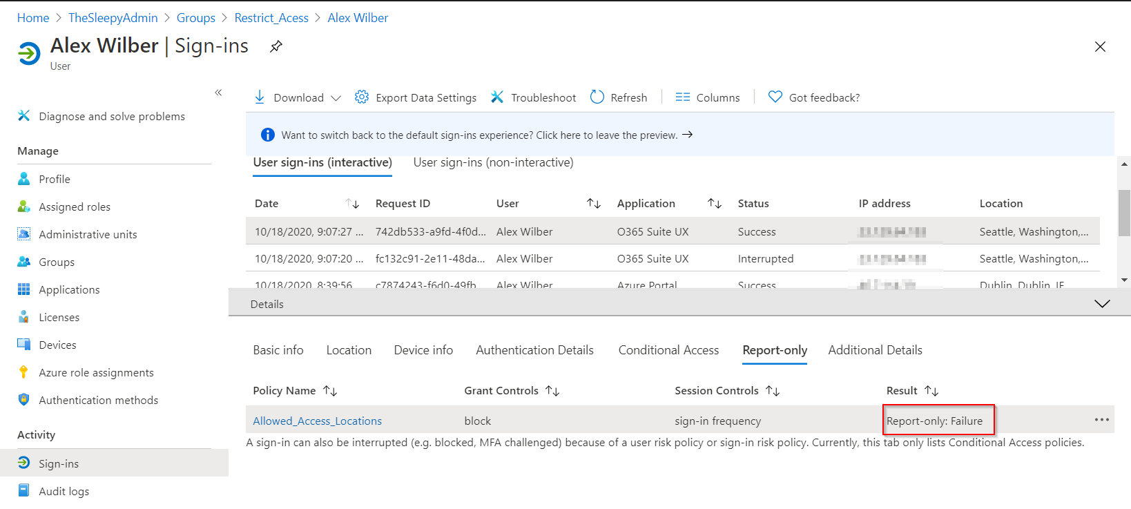 Create Azure conditional access policy with named location ...