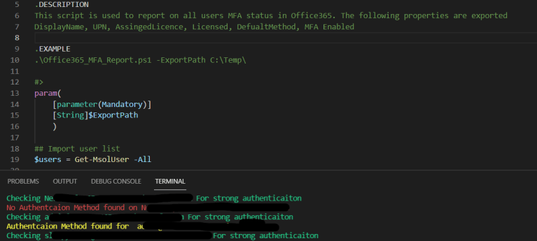 Report on users MFA status in Office 365 using PowerShell – TheSleepyAdmins