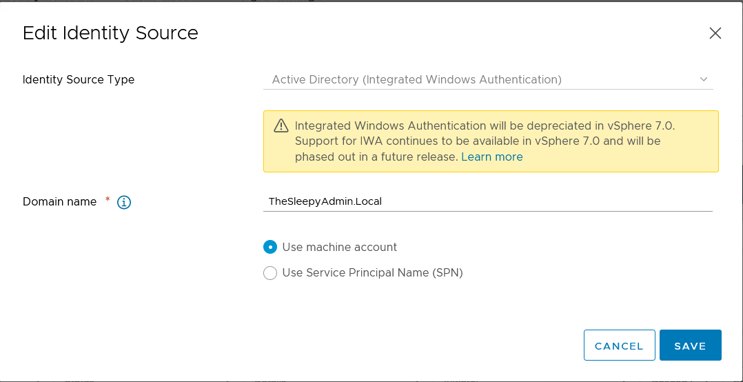 Migrate from Active Directory Integrated Windows Authentication VMware ...