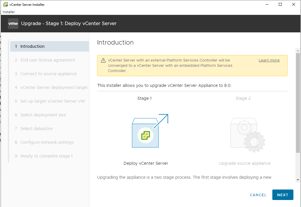 Upgrading VMware vCenter Server Appliance from 7.0 to 8.0 – TheSleepyAdmins
