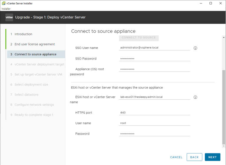 Upgrading VMware vCenter Server Appliance from 7.0 to 8.0 – TheSleepyAdmins