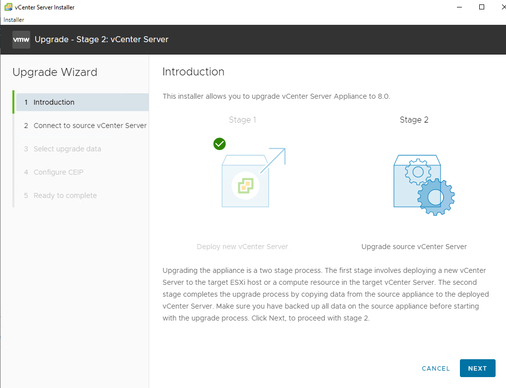 Upgrading VMware vCenter Server Appliance from 7.0 to 8.0 – TheSleepyAdmins