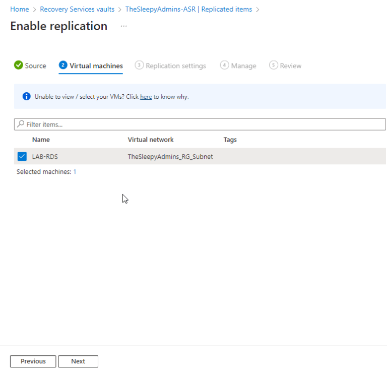 Configure Azure Site Recovery Zone to Zone Replication – TheSleepyAdmins